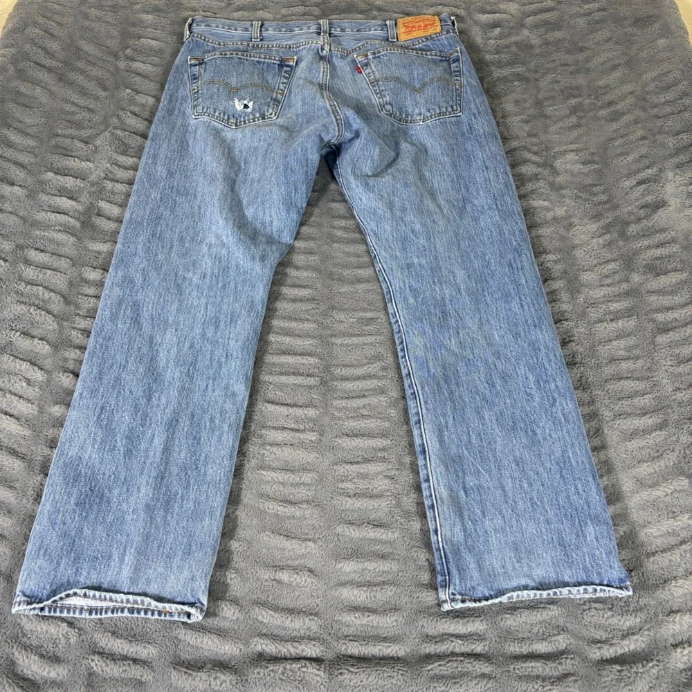 Levis 501 Original Fit Mens 38x30 Medium Wash Blue Straight Leg Button Fly Jeans